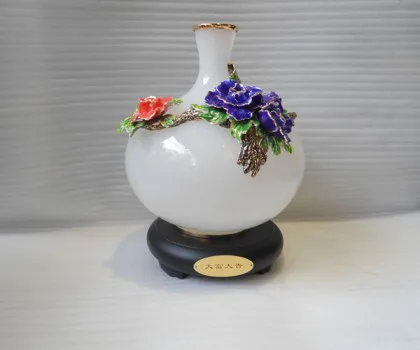 Bình bạch ngọc trên mẫu đơn - Phước như đông hải/ Bình: Vạn sự như ý C170A